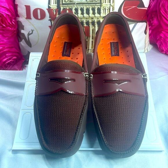 (M) Swims Penny Loafers for men, size 8.5 in wine red - Picture 3 of 9